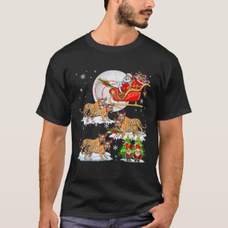 T-shirt Père Noël Traîneau Renne Tigres Noël Gnomes Amant