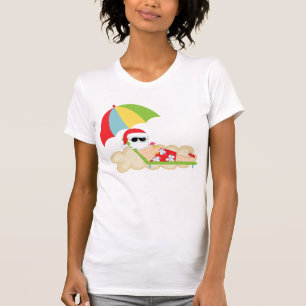 T-shirt Père Noël tropical sur la plage