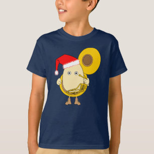 T-shirt Père Noël Tuba Player Egghead
