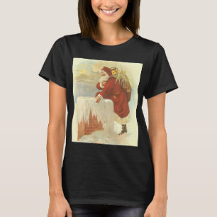 T-shirt Père Noël victorien de Noël vintage dans une chemi