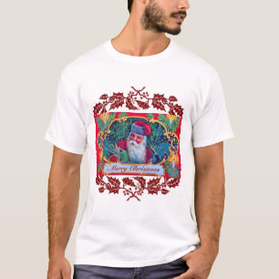 T-SHIRT PÈRE NOËL VINTAGE, CADEAUX DE NOËL, FLORALE D'HIVE