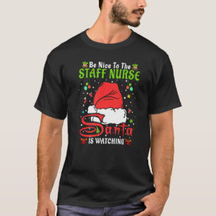 T-shirt Père Noël Xmas Pajamas Soyez Contente Du Personnel