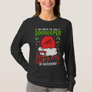 T-shirt Père Noël Xmas Pajamas Soyez Gentils Avec Le Zooke