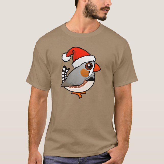 T-shirt Père Noël Zebra Finch (Devant)
