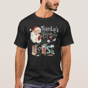 T-shirt Père Noël's Favori Nurse Christmas School Nurse Cr