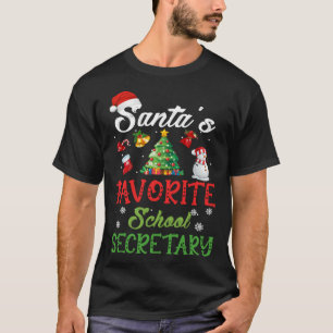 T-shirt Père Noël's Favori secrétaire Arbre de Noël Père N