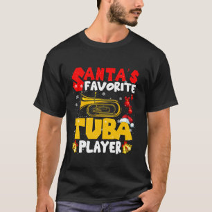 T-shirt Père Noël's Favori Tuba Player Xmas Père Noël Musi