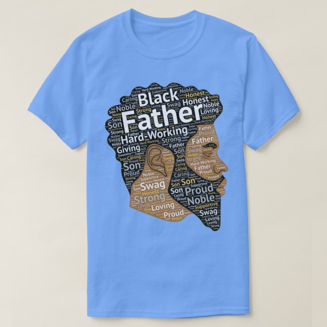 T-shirt Père Noir Mots afro-américains dans les cheveux af (Design devant)