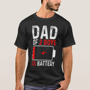 T-shirt Père Of 2 Boys Fathers Day Birthday For Men