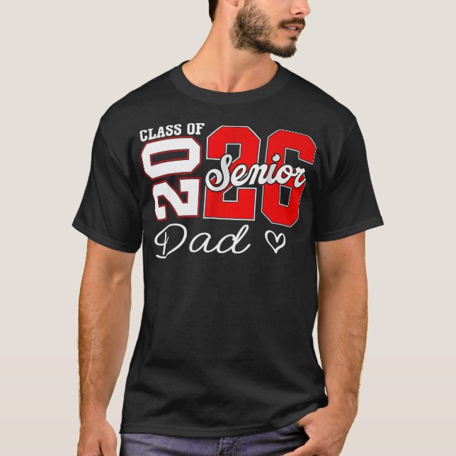 T-shirt Père père père père 2026 Fier papa classe de 2026  (Devant)