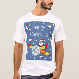 T-shirt Père personnalisé Noël Père Noël Père Noël Avion
