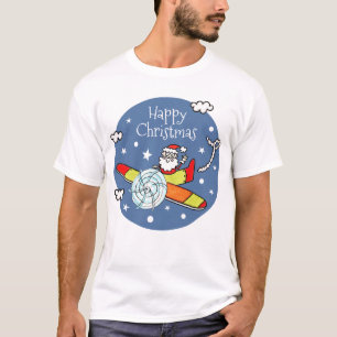 T-shirt Père personnalisé Noël Père Noël Père Noël Avion