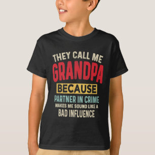 T-shirt Père &# ; s Jour Grand-Père Partenaire Dans Le Cri