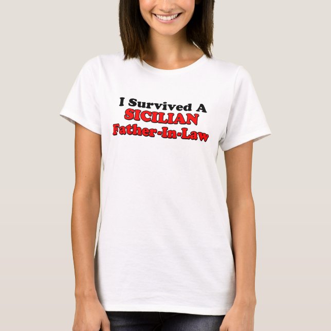 T-shirt Père Sicilien Survécu En Droit (Devant)