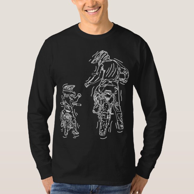 T-shirt Père Son Dirt Vélo équitation MX Motocross Biker (Devant)