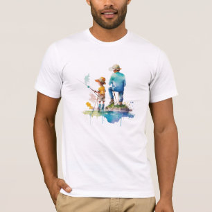 T-shirt Père Son Pêche souvenirs   Aimez Papa