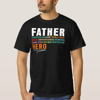 T-shirt Père Travailleur Dur à la tâche Drôle Sage Fort Hé