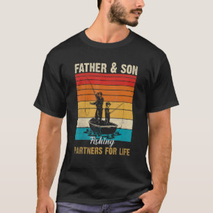 T-shirt Père vintage et fils partenaires de pêche pour la