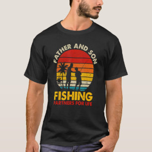 T-shirt Père vintage et fils partenaires de pêche pour la