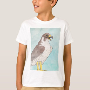 T-shirt Peregrine Faucon aquarelle d'oiseaux