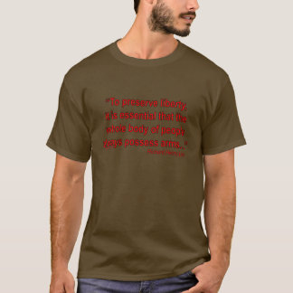 T-shirt Pères fondateurs sur des droites d'arme à feu