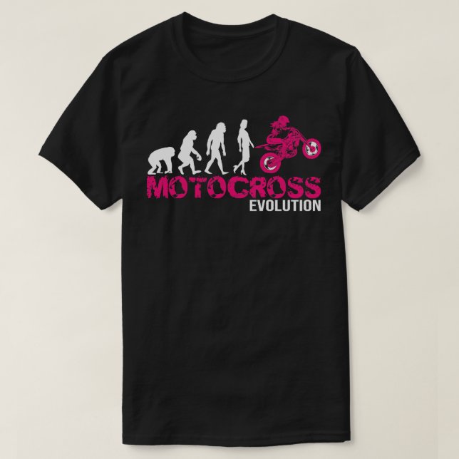 T-shirt Perfection de l'évolution d'un don de femme motocr (Design devant)