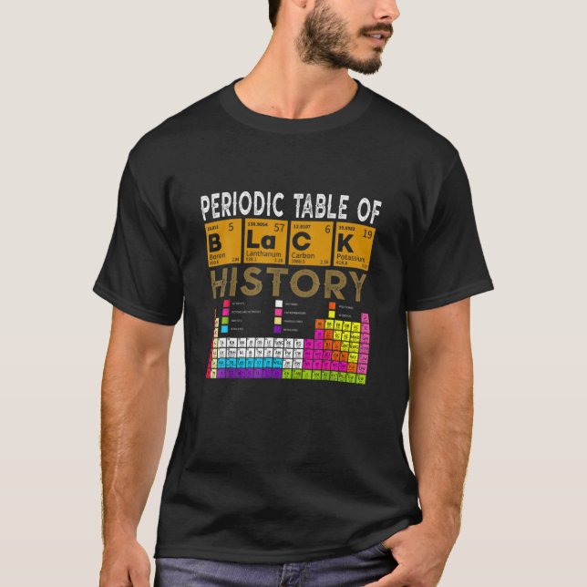 T-shirt Periodic Table Of Black History, African American (Devant)