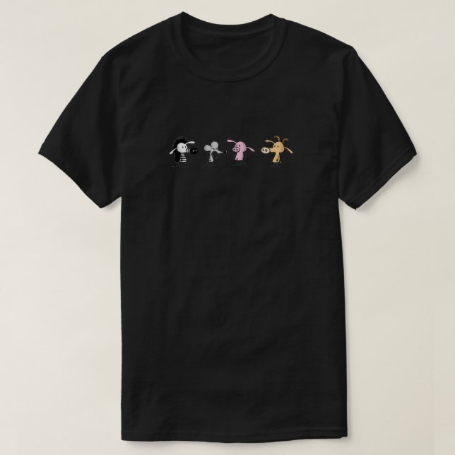 T-shirt Perles avant porc bande dessinée classique (Design devant)