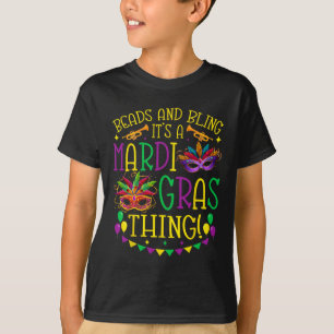 T-shirt Perles Bling Mardi Gras Thé Fête du Carnaval Homme