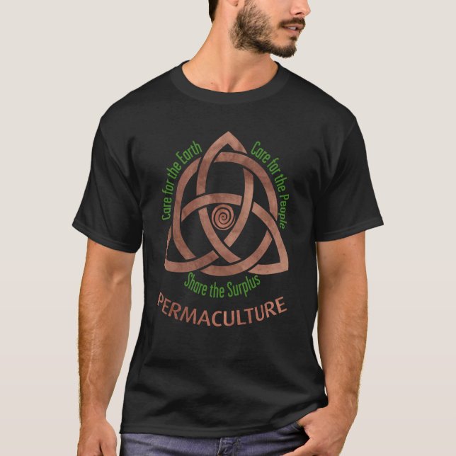 T-shirt Permaculture Soins de la Terre Triquetra Permacul (Devant)