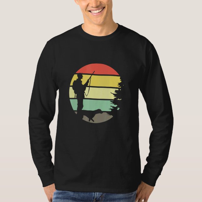 T-shirt Permis de chasse Retro Chasseur de coucher de sole (Devant)