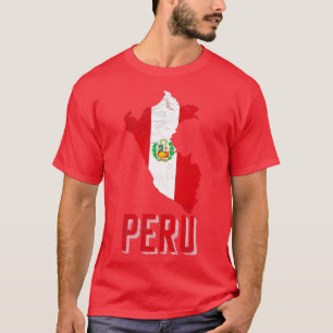 T-shirt Pérou Carte Drapeau péruvien