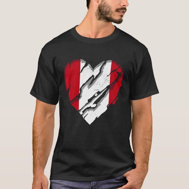 T-shirt Pérou Coeur Drapeau péruvien Fierté péruvienne (Devant)