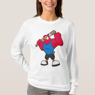 T-shirt Perroquet au baseball avec batte de baseball