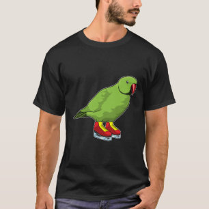 T-shirt Perroquet au patinage sur glace avec patins sur gl
