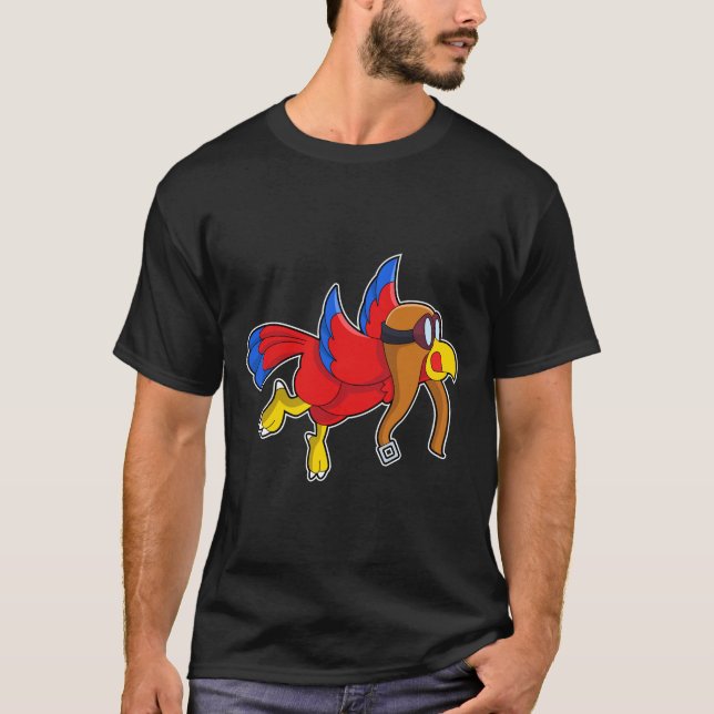 T-shirt Perroquet au vol en tant que pilote (Devant)