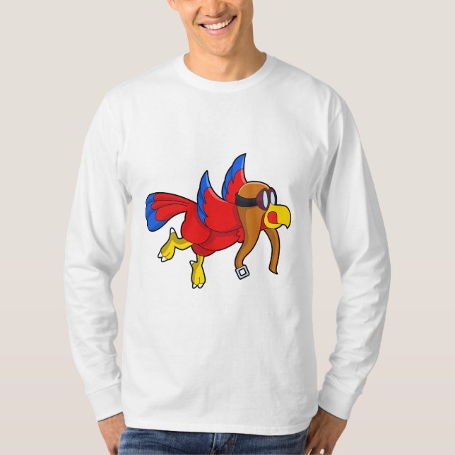 T-shirt Perroquet au vol en tant que pilote (Devant)