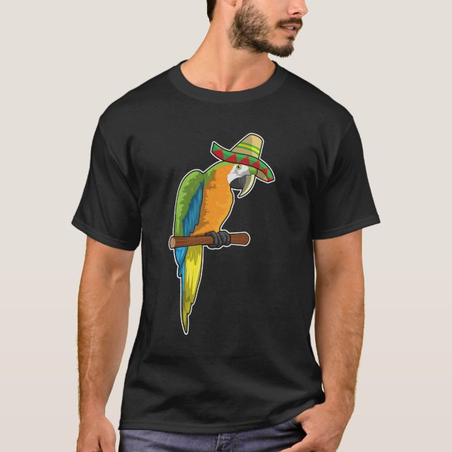 T-shirt Perroquet avec casquette de paille (Devant)