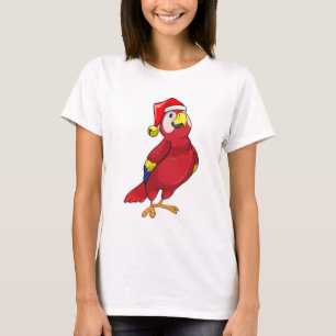 T-shirt Perroquet avec chapeau de Père Noël