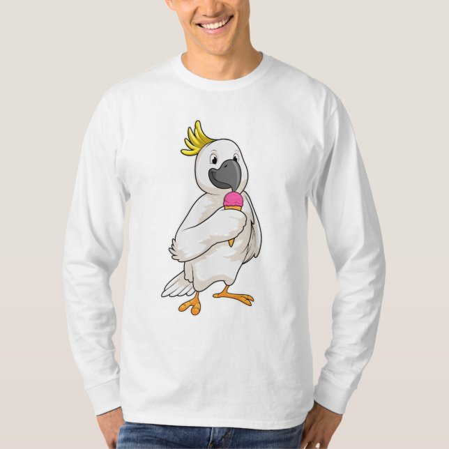 T-shirt Perroquet avec crème glacée gaufre (Devant)