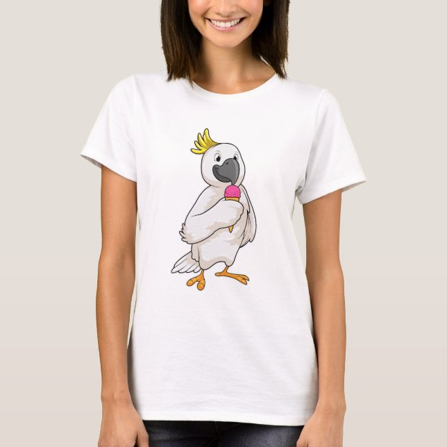 T-shirt Perroquet avec crème glacée gaufre (Devant)
