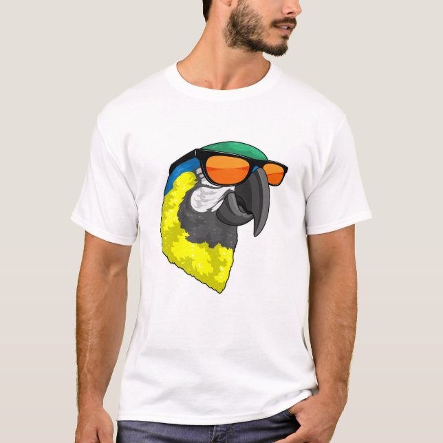 T-shirt Perroquet avec lunettes de soleil (Devant)