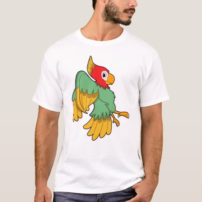 T-shirt Perroquet avec tête rouge (Devant)