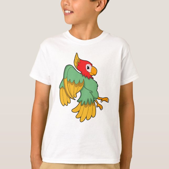 T-shirt Perroquet avec tête rouge (Devant)