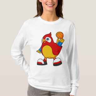 T-shirt Perroquet comme joueur de basket-ball avec basket-