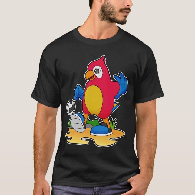 T-shirt Perroquet comme joueur de football avec Soccer (Devant)