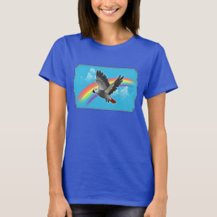T-shirt Perroquet de gris africain de pont en arc-en-ciel