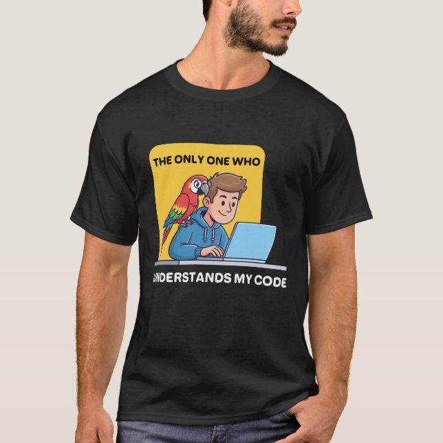 T-shirt Perroquet drôle de programmeur comprend mon code (Devant)