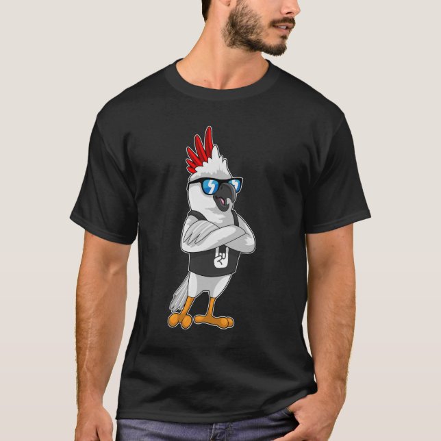 T-shirt Perroquet en musicien avec des lunettes de soleil (Devant)