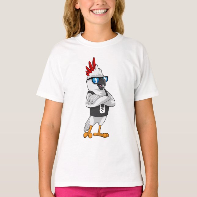 T-shirt Perroquet en tant que musicien avec lunettes de so (Devant)